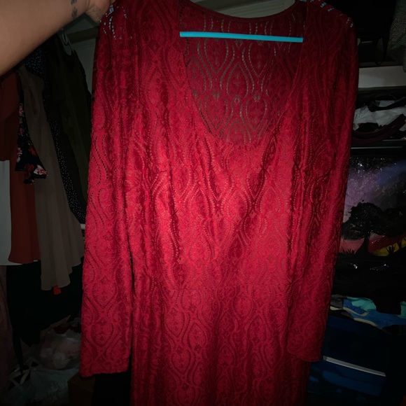 Mesh long sleeve flowy dress - Picture 1 of 4